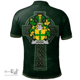 Irish Noone or O'Noone Coat of Arms Irish Polo Shirt Irish Cross with Celtic Knot and Claddagh Ring Polo Shirt