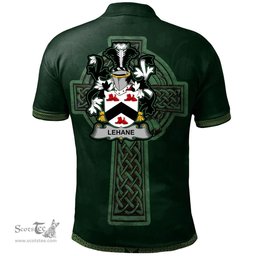 Irish Lehane or O'Lehane Coat of Arms Irish Polo Shirt Irish Cross with Celtic Knot and Claddagh Ring Polo Shirt