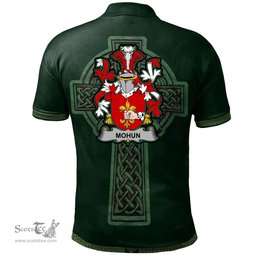 Irish Mohun or Mohan Coat of Arms Irish Polo Shirt Irish Cross with Celtic Knot and Claddagh Ring Polo Shirt