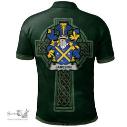 Irish Jameson Coat of Arms Irish Polo Shirt Irish Cross with Celtic Knot and Claddagh Ring Polo Shirt