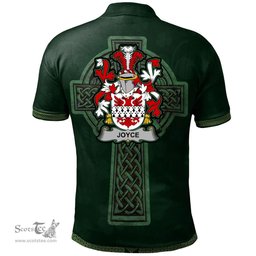 Irish Joyce Coat of Arms Irish Polo Shirt Irish Cross with Celtic Knot and Claddagh Ring Polo Shirt