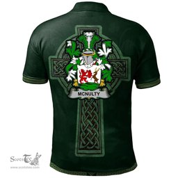 Irish McNulty Coat of Arms Irish Polo Shirt Irish Cross with Celtic Knot and Claddagh Ring Polo Shirt