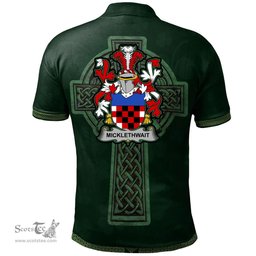 Irish Micklethwait Coat of Arms Irish Polo Shirt Irish Cross with Celtic Knot and Claddagh Ring Polo Shirt