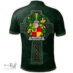 Irish Packenham Coat of Arms Irish Polo Shirt Irish Cross with Celtic Knot and Claddagh Ring Polo Shirt