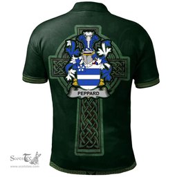 Irish Peppard Coat of Arms Irish Polo Shirt Irish Cross with Celtic Knot and Claddagh Ring Polo Shirt