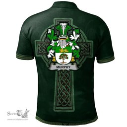Irish Murphy (Wexford) Coat of Arms Irish Polo Shirt Irish Cross with Celtic Knot and Claddagh Ring Polo Shirt