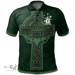 Irish Killeen or O'Killeen Coat of Arms Irish Polo Shirt Irish Cross with Celtic Knot and Claddagh Ring Polo Shirt