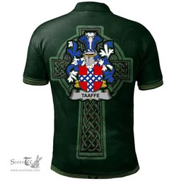 Irish Taaffe Coat of Arms Irish Polo Shirt Irish Cross with Celtic Knot and Claddagh Ring Polo Shirt