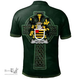 Irish Tallant or Tallon Coat of Arms Irish Polo Shirt Irish Cross with Celtic Knot and Claddagh Ring Polo Shirt