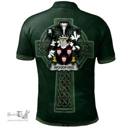 Irish Woodford Coat of Arms Irish Polo Shirt Irish Cross with Celtic Knot and Claddagh Ring Polo Shirt