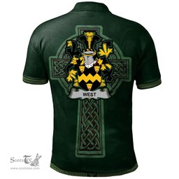 Irish West Coat of Arms Irish Polo Shirt Irish Cross with Celtic Knot and Claddagh Ring Polo Shirt