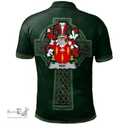 Irish Way Coat of Arms Irish Polo Shirt Irish Cross with Celtic Knot and Claddagh Ring Polo Shirt