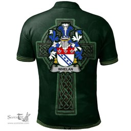 Irish Whelan Coat of Arms Irish Polo Shirt Irish Cross with Celtic Knot and Claddagh Ring Polo Shirt