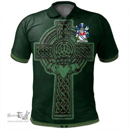 Irish Whelan Coat of Arms Irish Polo Shirt Irish Cross with Celtic Knot and Claddagh Ring Polo Shirt
