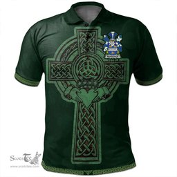 Irish Woodcock Coat of Arms Irish Polo Shirt Irish Cross with Celtic Knot and Claddagh Ring Polo Shirt