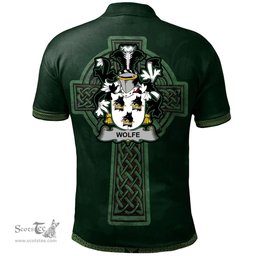 Irish Wolfe Coat of Arms Irish Polo Shirt Irish Cross with Celtic Knot and Claddagh Ring Polo Shirt
