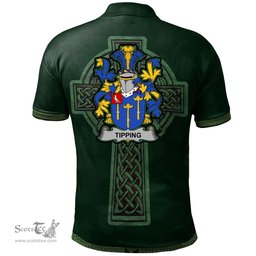 Irish Tipping Coat of Arms Irish Polo Shirt Irish Cross with Celtic Knot and Claddagh Ring Polo Shirt