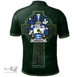 Irish Woulfe Coat of Arms Irish Polo Shirt Irish Cross with Celtic Knot and Claddagh Ring Polo Shirt