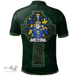 Irish Wall Coat of Arms Irish Polo Shirt Irish Cross with Celtic Knot and Claddagh Ring Polo Shirt