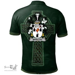 Irish Whalley Coat of Arms Irish Polo Shirt Irish Cross with Celtic Knot and Claddagh Ring Polo Shirt