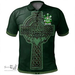 Irish Weld Coat of Arms Irish Polo Shirt Irish Cross with Celtic Knot and Claddagh Ring Polo Shirt