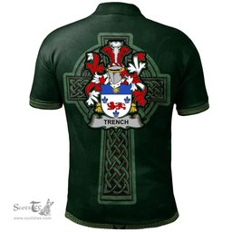 Irish Trench Coat of Arms Irish Polo Shirt Irish Cross with Celtic Knot and Claddagh Ring Polo Shirt