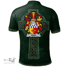 Irish Vizer Coat of Arms Irish Polo Shirt Irish Cross with Celtic Knot and Claddagh Ring Polo Shirt