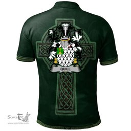 Irish Quill Coat of Arms Irish Polo Shirt Irish Cross with Celtic Knot and Claddagh Ring Polo Shirt