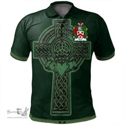 Irish Steen Coat of Arms Irish Polo Shirt Irish Cross with Celtic Knot and Claddagh Ring Polo Shirt
