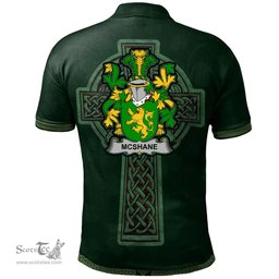 Irish Shane or McShane Coat of Arms Irish Polo Shirt Irish Cross with Celtic Knot and Claddagh Ring Polo Shirt
