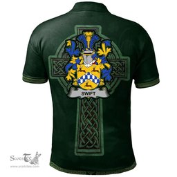 Irish Swift Coat of Arms Irish Polo Shirt Irish Cross with Celtic Knot and Claddagh Ring Polo Shirt