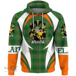 Irish Abraham Coat of Arms Family Crest Ireland Hoodie Irish National Tartan Action Style