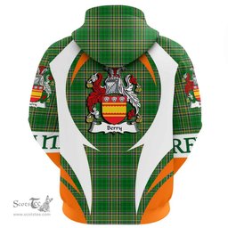 Irish Berry Coat of Arms Family Crest Ireland Hoodie Irish National Tartan Action Style