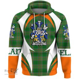 Irish Bagnall Coat of Arms Family Crest Ireland Hoodie Irish National Tartan Action Style