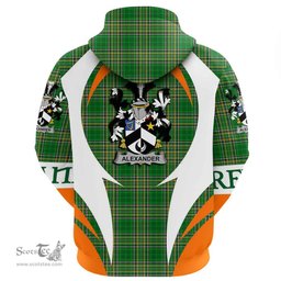 Irish Alexander Coat of Arms Family Crest Ireland Hoodie Irish National Tartan Action Style