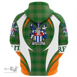 Irish Bagwell Coat of Arms Family Crest Ireland Hoodie Irish National Tartan Action Style