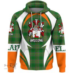 Irish Bowen Coat of Arms Family Crest Ireland Hoodie Irish National Tartan Action Style