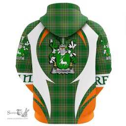 Irish Connor or O Connor (Corcomroe) Coat of Arms Family Crest Ireland Hoodie Irish National Tartan Action Style