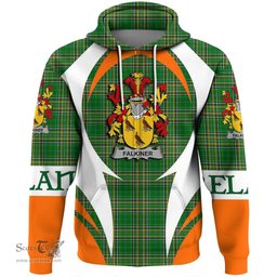 Irish Falkiner Coat of Arms Family Crest Ireland Hoodie Irish National Tartan Action Style