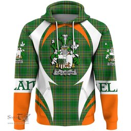 Irish Callaghan or O Callaghan Coat of Arms Family Crest Ireland Hoodie Irish National Tartan Action Style