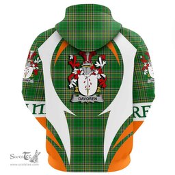 Irish Davoren or O Davoren Coat of Arms Family Crest Ireland Hoodie Irish National Tartan Action Style