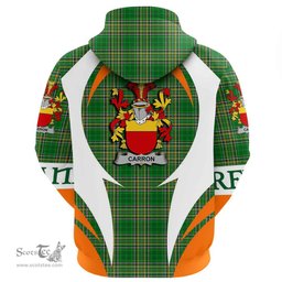 Irish Carron Coat of Arms Family Crest Ireland Hoodie Irish National Tartan Action Style