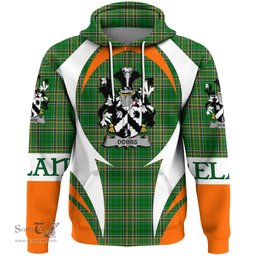 Irish Dobbs Coat of Arms Family Crest Ireland Hoodie Irish National Tartan Action Style