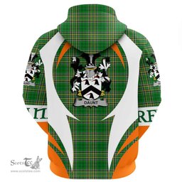 Irish Daunt Coat of Arms Family Crest Ireland Hoodie Irish National Tartan Action Style