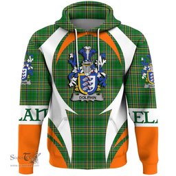 Irish Dolphin or Dolphyn Coat of Arms Family Crest Ireland Hoodie Irish National Tartan Action Style
