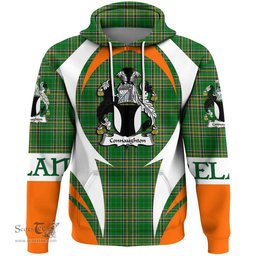 Irish Connaughton Coat of Arms Family Crest Ireland Hoodie Irish National Tartan Action Style