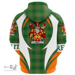 Irish Butt Coat of Arms Family Crest Ireland Hoodie Irish National Tartan Action Style
