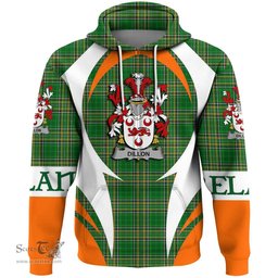 Irish Dillon Coat of Arms Family Crest Ireland Hoodie Irish National Tartan Action Style