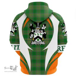 Irish Gold Coat of Arms Family Crest Ireland Hoodie Irish National Tartan Action Style