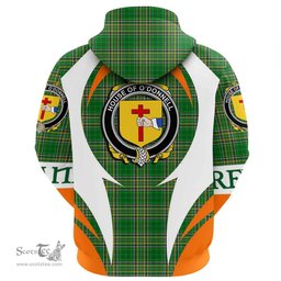 Irish House of O DONNELL Coat of Arms Family Crest Ireland Hoodie Irish National Tartan Action Style
